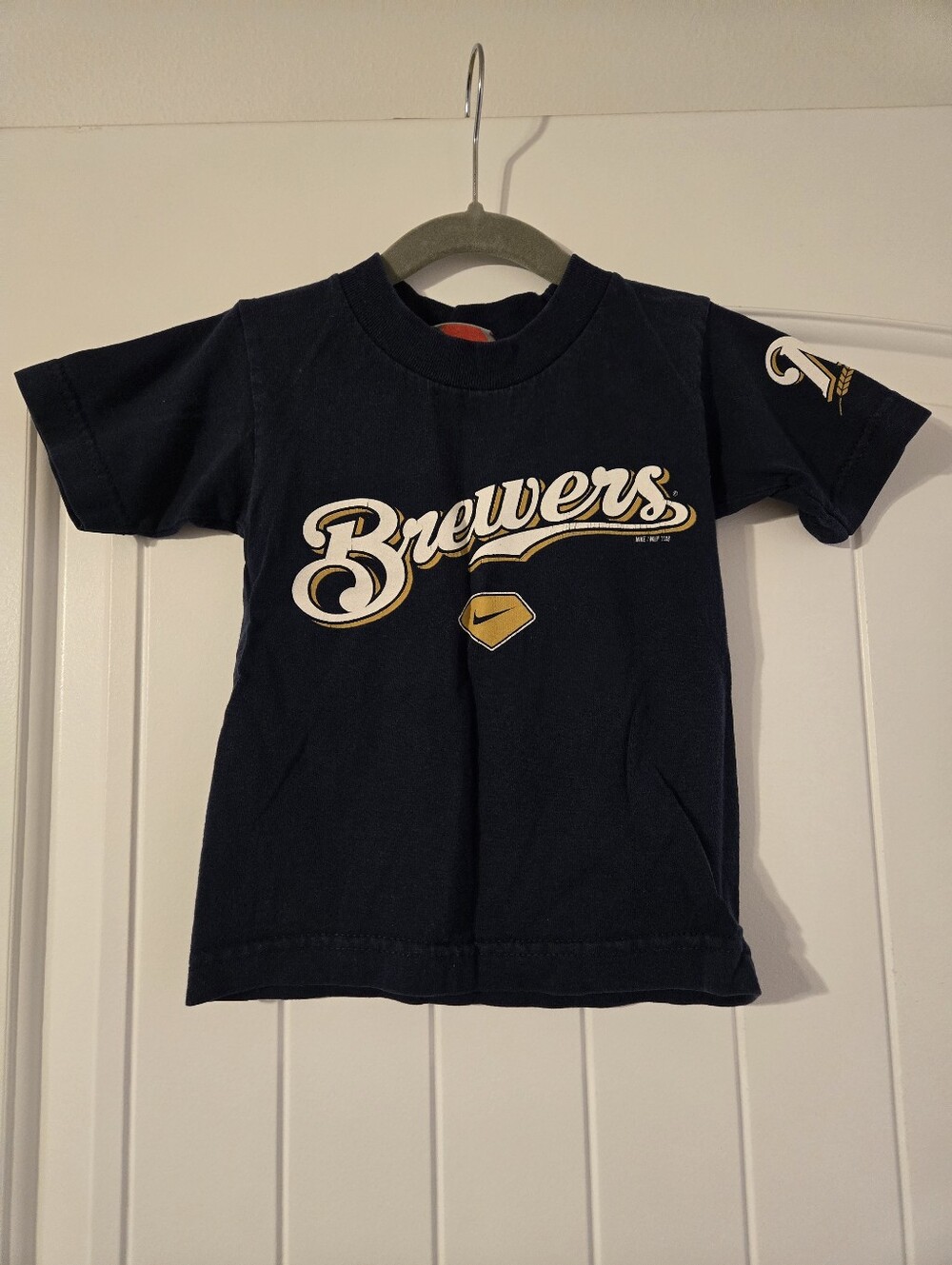 Nike Kids Brewers Navy and Gold Tee